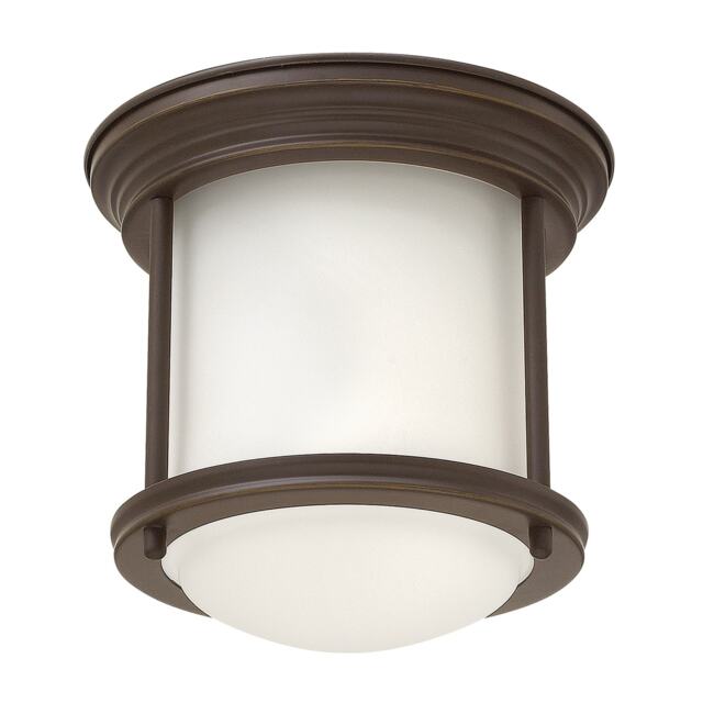 Hinkley Hadrian 1 Light Flush Mount Oil Rubbed Bronze with Opal Glass IP44