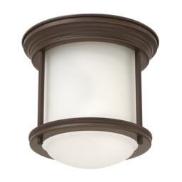 Hinkley Hadrian 1 Light Flush Mount Oil Rubbed Bronze with Opal Glass IP44