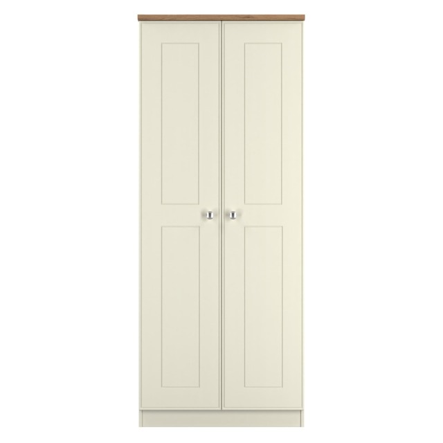 Albert Double Wardrobe in Cream Ash & Riviera Oak (Ready Assembled) Cream Cream Ash & Riviera Oak