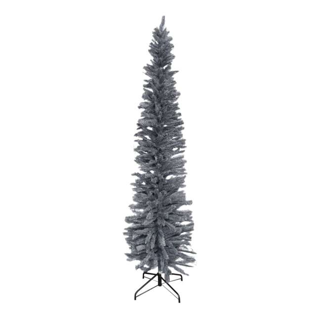 244cm / 8ft Wrapped Pencil Pine Grey Christmas Tree with 460 Tips