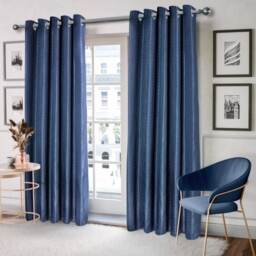 Wave Woven Jacquard Curtains in Black, 228cm x 183cm