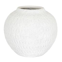 Hill Interiors Ashen Round Vase White White 16cm x 19cm x 19cm 1