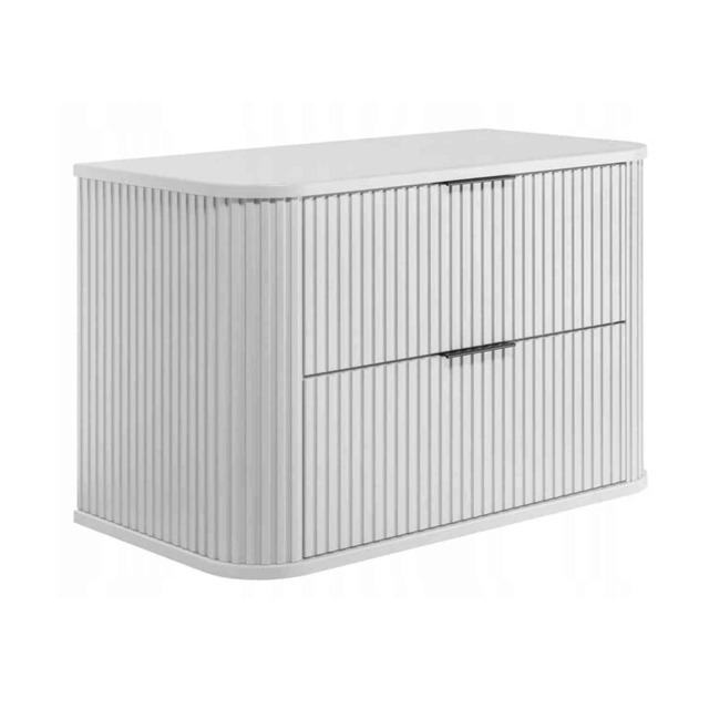 Elegance Glamour Style 2 Drawer Bathroom Vanity Cabinet 80cm - White White White
