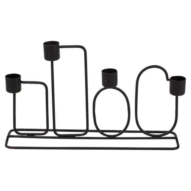 16cm Metal Candle Holder Holds Up To 4 Candles Dinner Centrepiece Or Home Decor Black Black 16cm 1