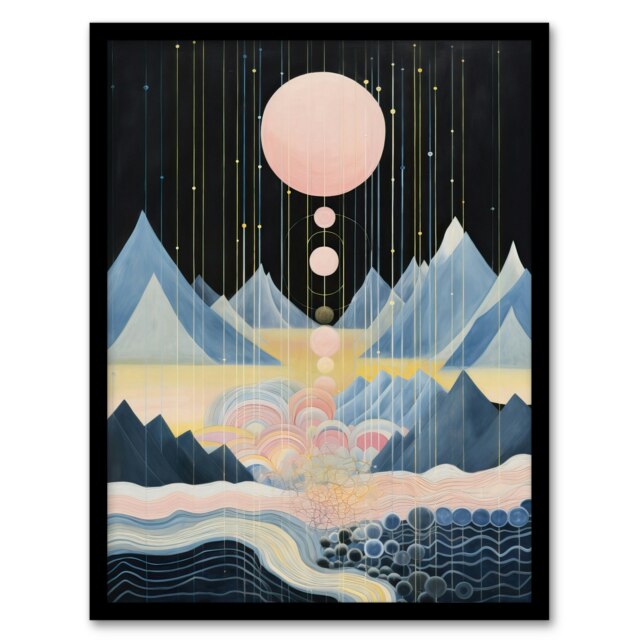 Holiday Dream Land Abstract Surreal Home Decor Black Framed Wall Art Print A4