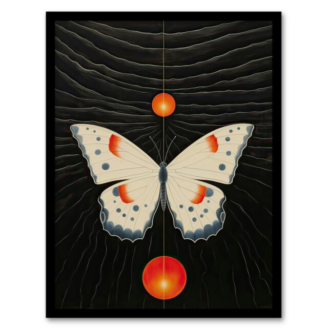 Abstract Chaos Theory Hilma Af Klint Inspired Black Framed Wall Art Print A4