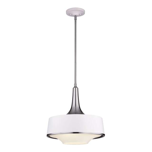 Holloway 4 Light Dome Ceiling Pendant White, Brushed Steel, E27