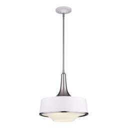 Holloway 4 Light Dome Ceiling Pendant White, Brushed Steel, E27