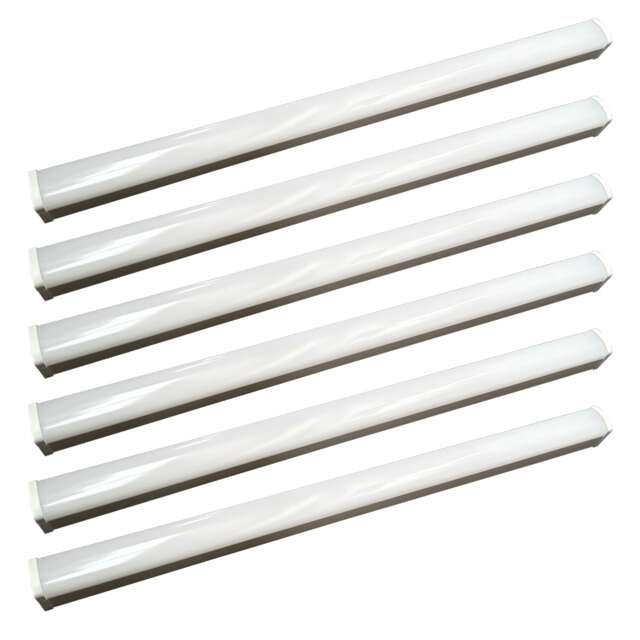 Set of 6 Batten 40W LED Cool White 1200mm Strip Lights