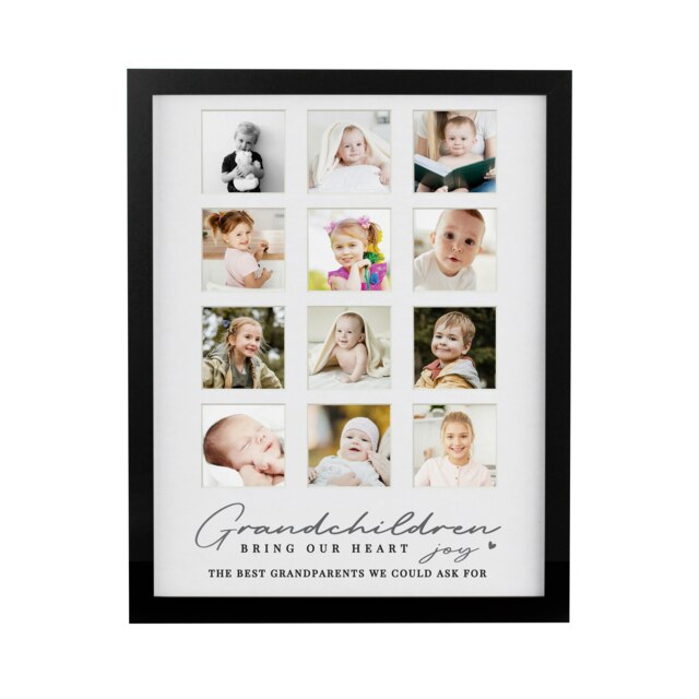 Personalised Grandchildren Black Multi Photo Frame Black One Size