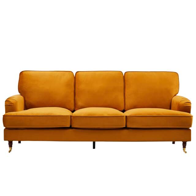 Woodbury 3 Seat Velvet Sofa - Orange