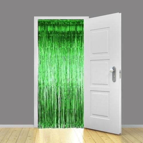 Green Foil Door Curtain Backdrop 92cm x 244cm - Pack of 5