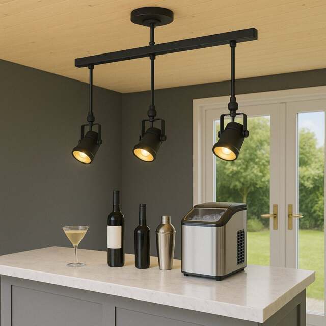 CGC Lighting DEMI 3-Head Metal Spotlight Pendant Black & Gold Black Black & Gold Height: 47 cm, Width: 55 cm