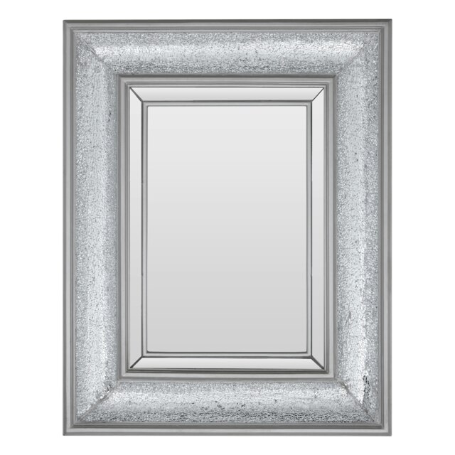Orsina Rectangular Wall Mirror with Bevelled Glass Frame, Boutique Style Mirror with Mosaic Inlay, Functional MDF