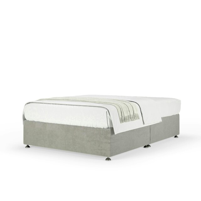 Neptune Spring Seal Grey Naples Velvet Divan Set Super King