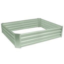 Harbour Housewares Raised Garden Bed - Green Square Bottomless Metal Raised Bed Galvanised Steel Planter Box 120 x 120cm