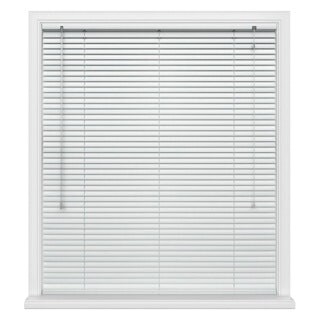 150cm White Aluminium Venetian Blinds 152cm Drop (25mm Slats) White White