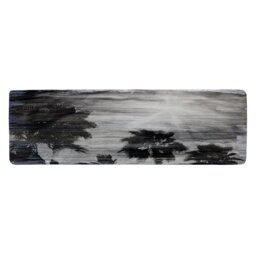 Silver And Black Palm Runner Rug Multi