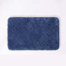 Deep Pile Microfibre Bath Mat Non-Slip - Mid Blue