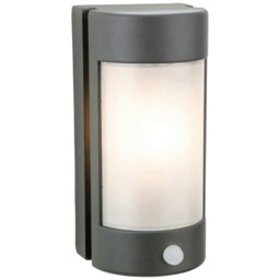 Arena 1 Light Outdoor Wall Light Light, PIR Graphite, Opal Polycarbonate Diffuser IP44, E27