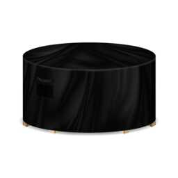 Gracious Gardens Round 190x80cm Waterproof Round Furniture Cover Black Black 190x80cm 1