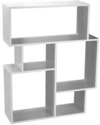 Modular 5-Section Cube Bookcase White 1