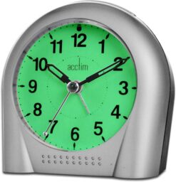 Acctim Sweeper Analogue Alarm Clock Non Ticking Sweep Smartlite Quartz