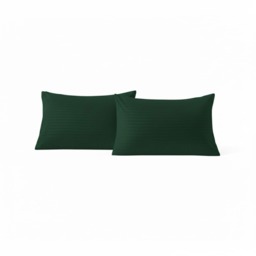 Microfibre Soft Touch Satin Stripe Housewife Pillowcase Pair Green