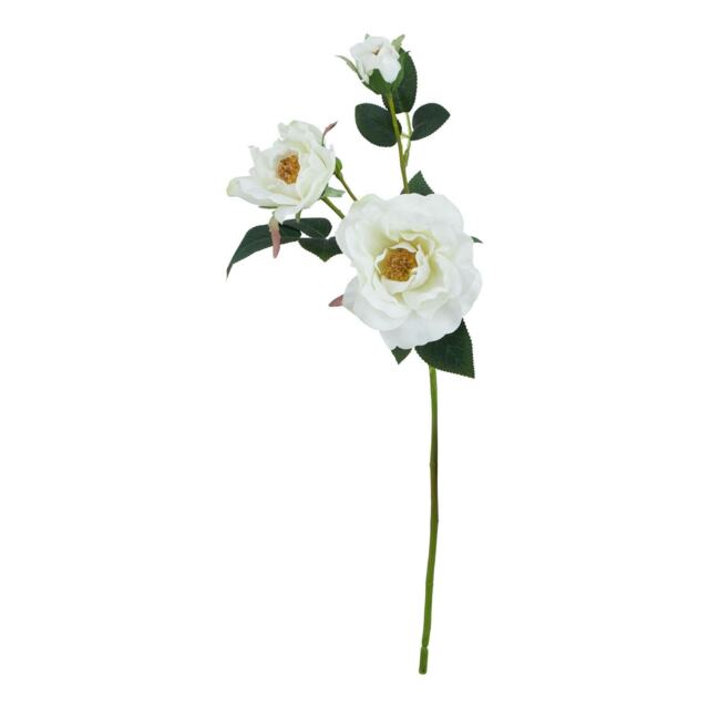Hill Interiors The Natural Garden Collection Tea Rose Artificial Flower - White - One Size