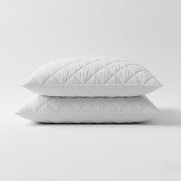 200TC Luxury Cotton Quilted Pillow Protector Pair Breathable Soft Mattress Cover White