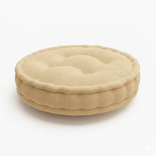 Teddy Fabric Round Booster Cushion Soft Seat Riser Pad for Dining Chair Brown Beige
