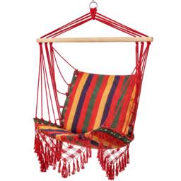 Outsunny Hammock Chair Swing Colourful Striped Seat Porch Indoor Outdoor Hanging Multi Multicoloured