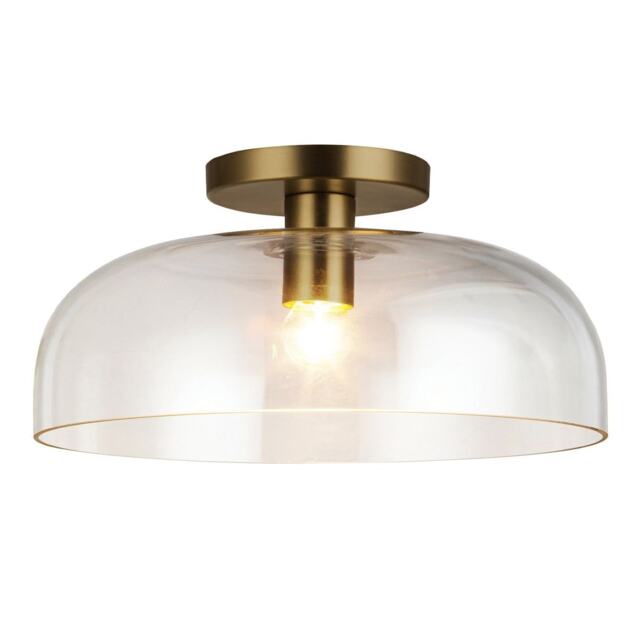 Alora Mood Sylvia Bowl Semi Flush Ceiling Light Contemporary Brushed Gold 1x E27