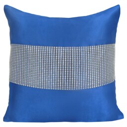 Matte Finish With Diamante Detail Scatter Cushion - 43cm x 43cm Blue Manhattan Blue