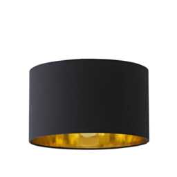 ValueLights Reni Black Fabric Gold Shade and Bulb