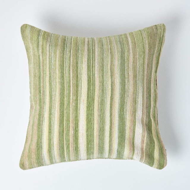 Homescapes Cotton Chenille Tie Dye Cushion Cover Green Green 60 x 60 cm 1