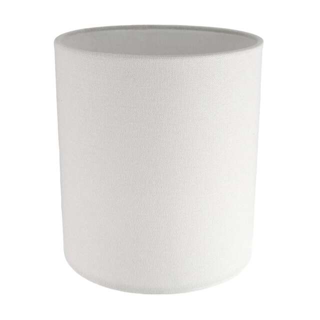Contemporary and Elegant Ivory White Linen Fabric 18cm High Cylinder Lamp Shade White White 1