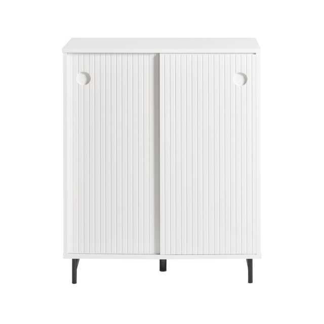 SoBuy Sideboard Cabinet with Sliding Doors & Adjustable Shelves, White, 27.6x14.6x34.3 in, 29.1 kg - FSB62-W