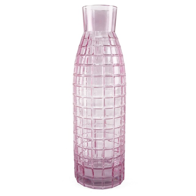 Glass Vase Tall Pink Square Glass Vase 49cm Botanik Pink 49