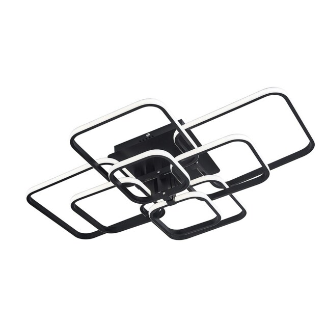 Living and Home Contemporary LED Energy-efficient Light-adjusted Semi Flush Ceiling Light, Black
