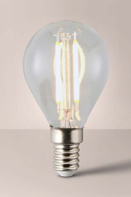 ValueLights E14 Pack of 6 4W Filament Golfball Warm White Bulbs