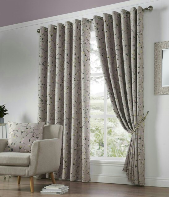 Blossom Bud Eyelet Blockout Curtains - Pink - 167 cm x 137 cm