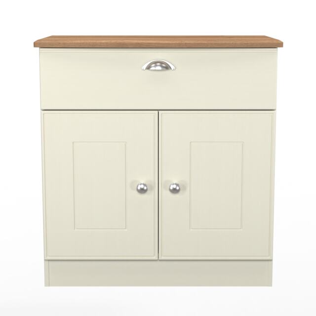 Albert 1 Drawer 2 Door Sideboard in Cream Ash & Riviera Oak (Ready Assembled) Cream Cream Ash & Riviera Oak