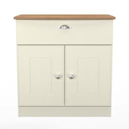 Albert 1 Drawer 2 Door Sideboard in Cream Ash & Riviera Oak (Ready Assembled) Cream Cream Ash & Riviera Oak