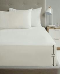 "Percale Extra Deep 16"" Fitted Sheet - Cream - Super King"