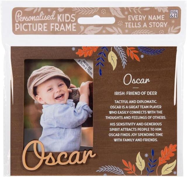 History & Heraldry Pre-Personalised Kids Wooden Picture Frame - Oscar