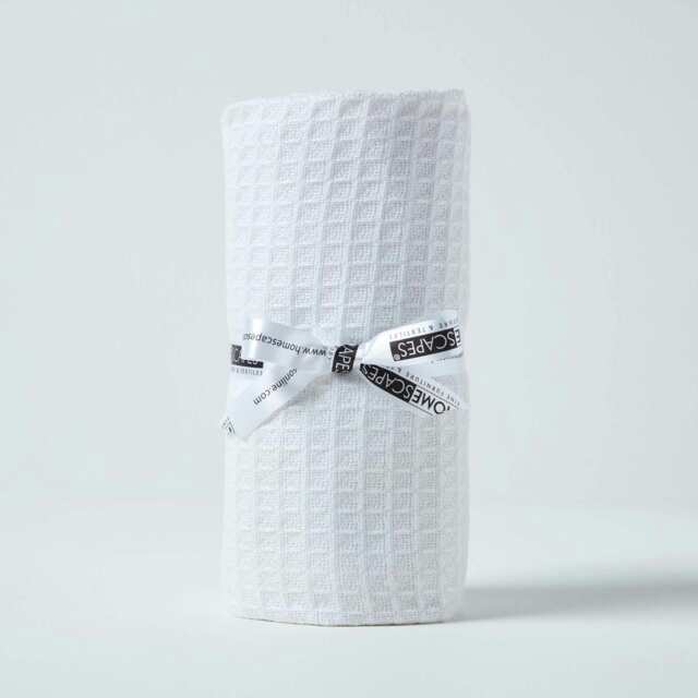 Homescapes Organic Cotton Waffle Baby Blanket White - 90 x 112 cm White 1