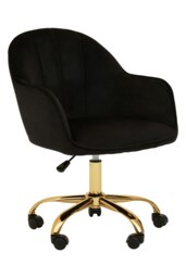 Orsina Brent Black Velvet And Gold Base Home Office Chair
