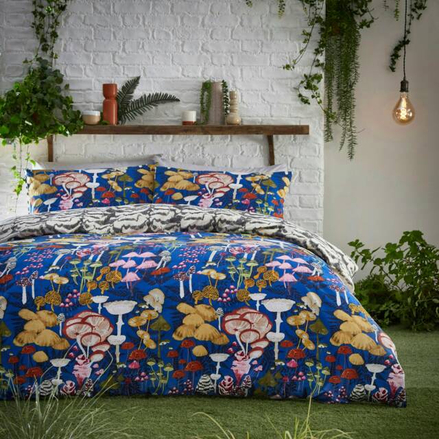 furn. Amanita Abstract Mushroom Double Duvet Cover Set