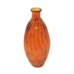 Verano Spanish Ceramics Recycled Glass Ola Medium Tall Vase - 31cm Orange Orange 1